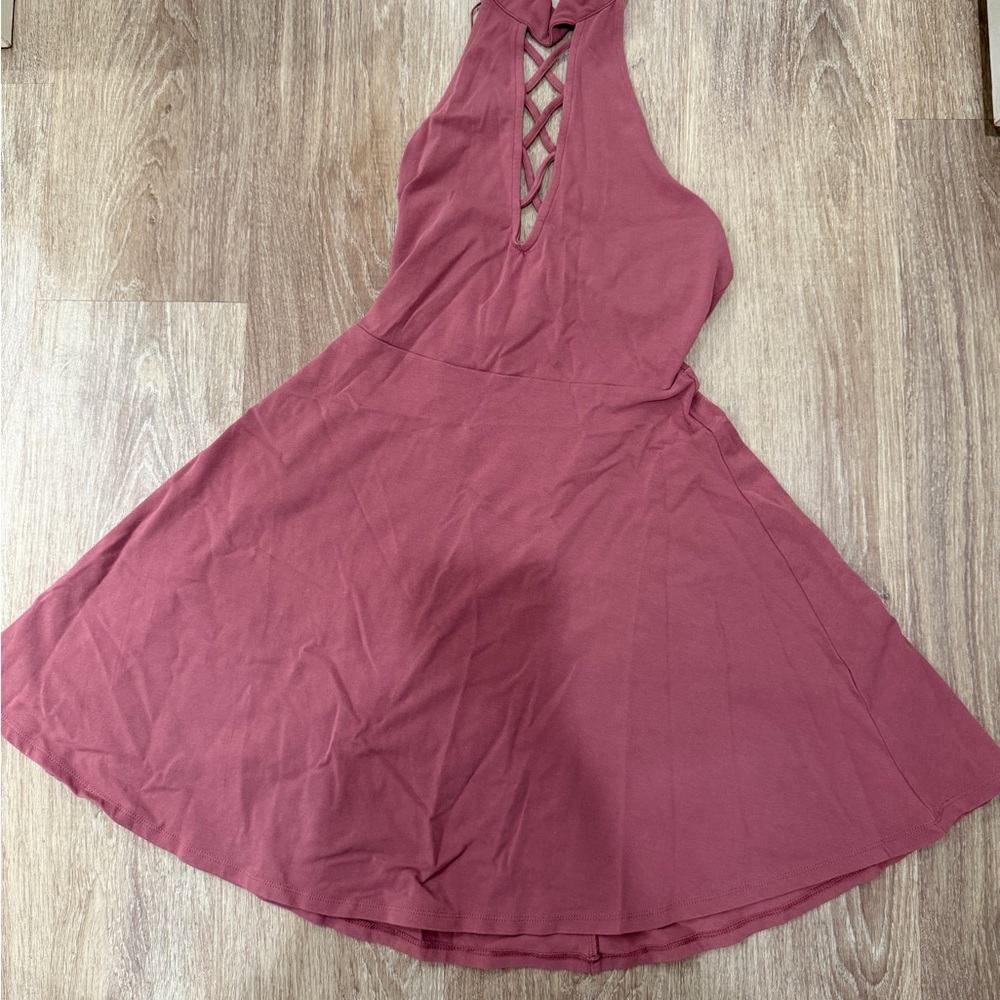 Express Dusty Rose Backless Dress